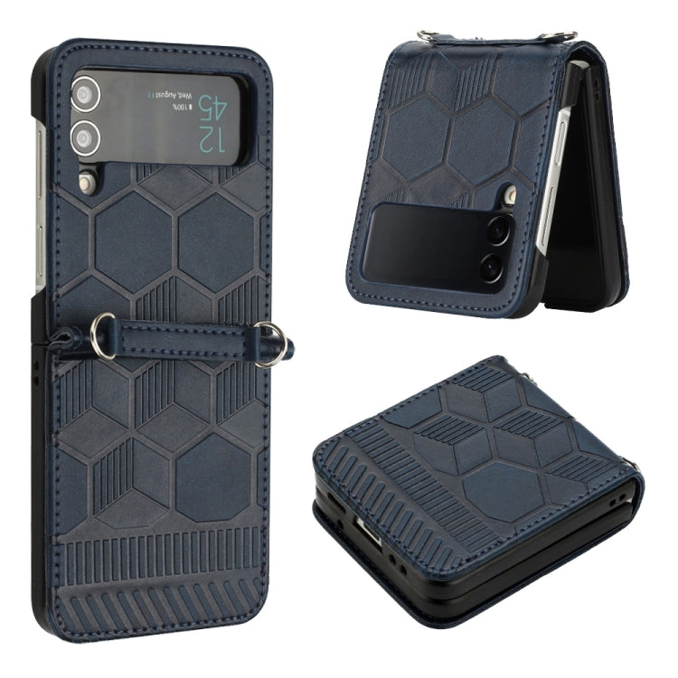 Football Texture Leather Phone Case, For Samsung Galaxy Z Flip3 5G, For Samsung Galaxy Z Flip4