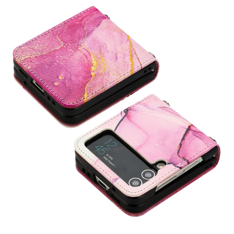 Marble Pattern Leather Phone Case, For Samsung Galaxy Z Flip3 5G, For Samsung Galaxy Z Flip4