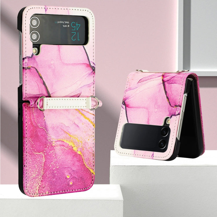 Marble Pattern Leather Phone Case, For Samsung Galaxy Z Flip3 5G, For Samsung Galaxy Z Flip4