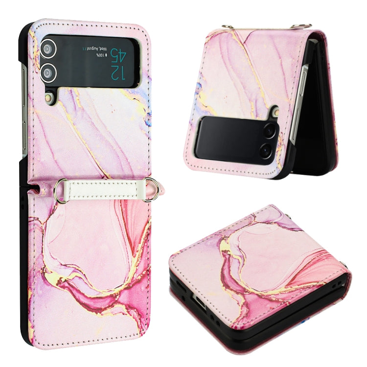 Marble Pattern Leather Phone Case, For Samsung Galaxy Z Flip3 5G, For Samsung Galaxy Z Flip4