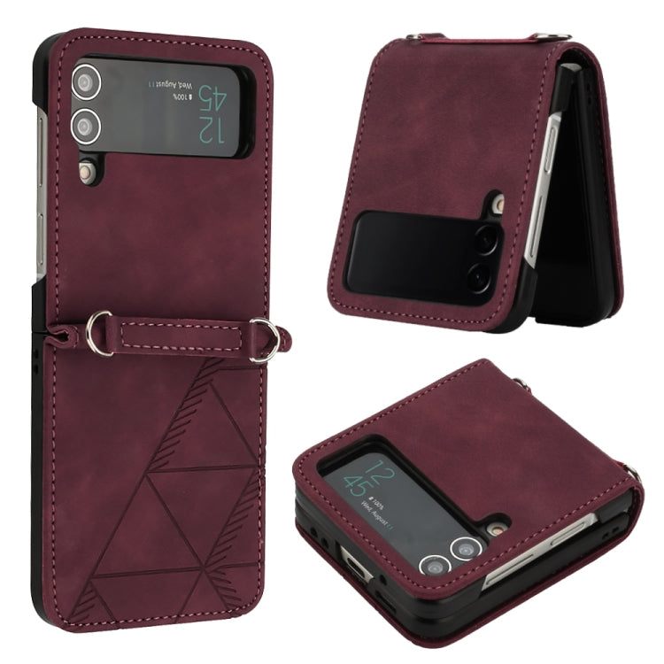 3D Embossed Leather Phone Case, For Samsung Galaxy Z Flip3 5G, For Samsung Galaxy Z Flip4