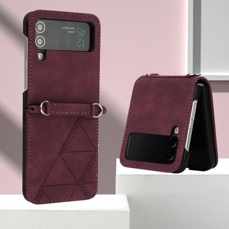 3D Embossed Leather Phone Case, For Samsung Galaxy Z Flip3 5G, For Samsung Galaxy Z Flip4