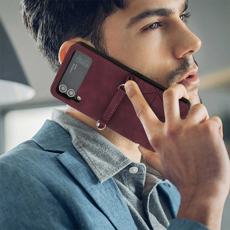 3D Embossed Leather Phone Case, For Samsung Galaxy Z Flip3 5G, For Samsung Galaxy Z Flip4