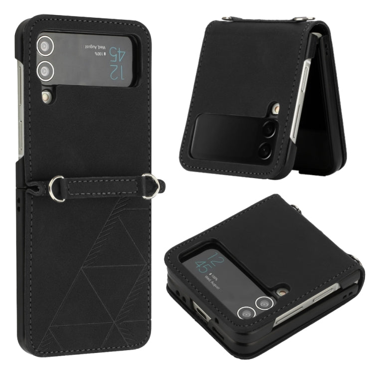 3D Embossed Leather Phone Case, For Samsung Galaxy Z Flip3 5G, For Samsung Galaxy Z Flip4