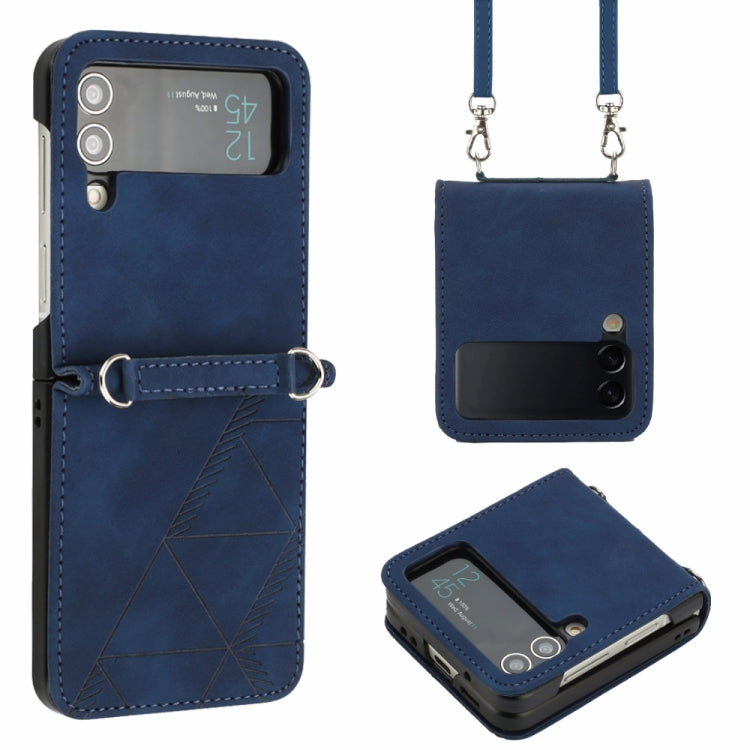 Crossbody 3D Embossed Leather Phone Case, For Samsung Galaxy Z Flip3 5G, For Samsung Galaxy Z Flip4