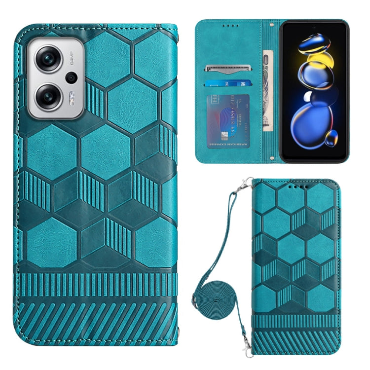Crossbody Football Texture Magnetic PU Phone Case, For Xiaomi Redmi Note 11T Pro