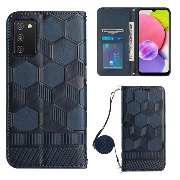 Crossbody Football Texture Magnetic PU Phone Case, For Samsung Galaxy A03 164mm, For Samsung Galaxy A03 166mm, For Samsung Galaxy A03S 164mm India, For Samsung Galaxy A03S 165.8mm US, For Samsung Galaxy A03S 166.5mm EU, For Samsung Galaxy A12 5G/M12/F1...