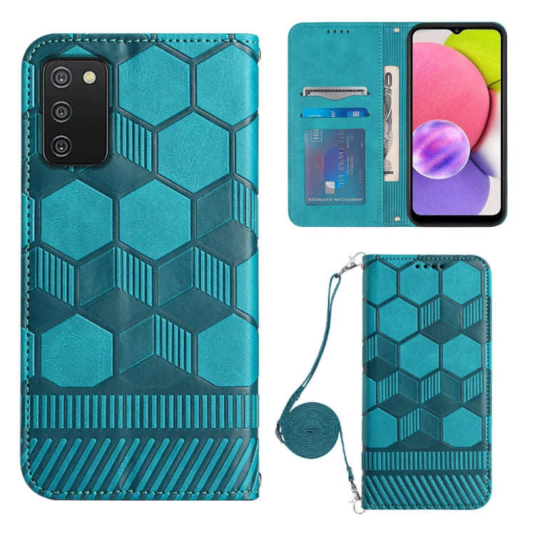 Crossbody Football Texture Magnetic PU Phone Case, For Samsung Galaxy A03 164mm, For Samsung Galaxy A03 166mm, For Samsung Galaxy A03S 164mm India, For Samsung Galaxy A03S 165.8mm US, For Samsung Galaxy A03S 166.5mm EU, For Samsung Galaxy A12 5G/M12/F1...