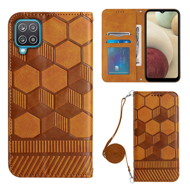 Crossbody Football Texture Magnetic PU Phone Case, For Samsung Galaxy A03 164mm, For Samsung Galaxy A03 166mm, For Samsung Galaxy A03S 164mm India, For Samsung Galaxy A03S 165.8mm US, For Samsung Galaxy A03S 166.5mm EU, For Samsung Galaxy A12 5G/M12/F1...
