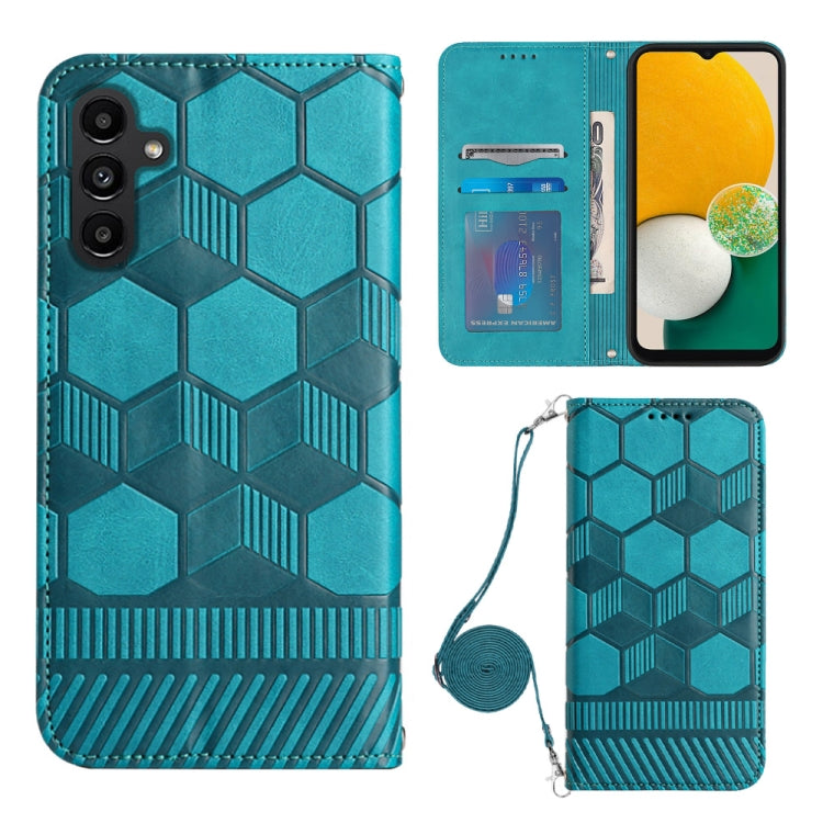 Crossbody Football Texture Magnetic PU Phone Case, For Samsung Galaxy A03 164mm, For Samsung Galaxy A03 166mm, For Samsung Galaxy A03S 164mm India, For Samsung Galaxy A03S 165.8mm US, For Samsung Galaxy A03S 166.5mm EU, For Samsung Galaxy A12 5G/M12/F1...