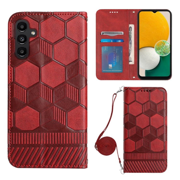 Crossbody Football Texture Magnetic PU Phone Case, For Samsung Galaxy A03 164mm, For Samsung Galaxy A03 166mm, For Samsung Galaxy A03S 164mm India, For Samsung Galaxy A03S 165.8mm US, For Samsung Galaxy A03S 166.5mm EU, For Samsung Galaxy A12 5G/M12/F1...