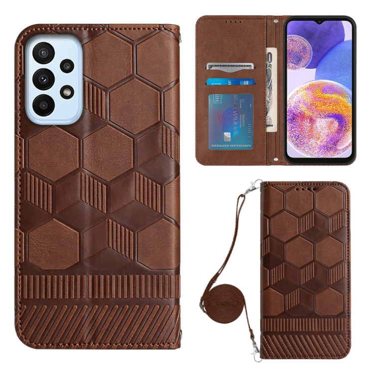 Crossbody Football Texture Magnetic PU Phone Case, For Samsung Galaxy A23 5G, For Samsung Galaxy A33 5G, For Samsung Galaxy A53 5G, For Samsung Galaxy A73 5G, For Samsung Galaxy S20 FE, For Samsung Galaxy S21 5G, For Samsung Galaxy S21 FE 5G           ...