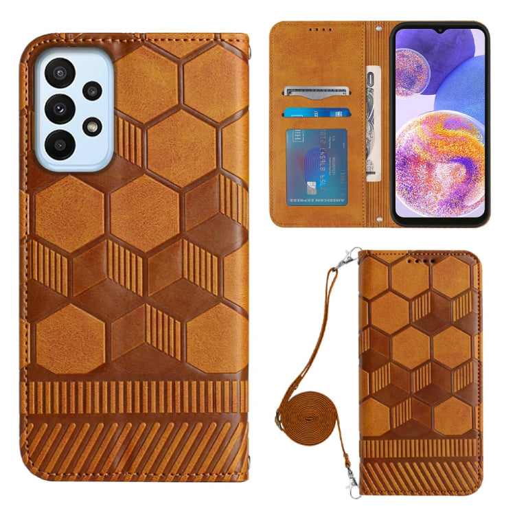 Crossbody Football Texture Magnetic PU Phone Case, For Samsung Galaxy A23 5G, For Samsung Galaxy A33 5G, For Samsung Galaxy A53 5G, For Samsung Galaxy A73 5G, For Samsung Galaxy S20 FE, For Samsung Galaxy S21 5G, For Samsung Galaxy S21 FE 5G           ...