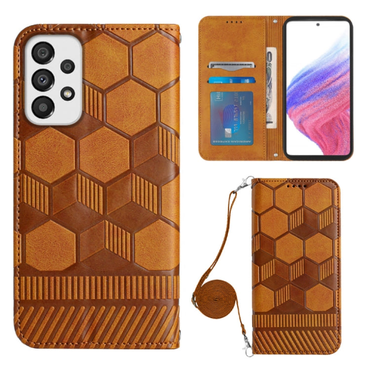 Crossbody Football Texture Magnetic PU Phone Case, For Samsung Galaxy A23 5G, For Samsung Galaxy A33 5G, For Samsung Galaxy A53 5G, For Samsung Galaxy A73 5G, For Samsung Galaxy S20 FE, For Samsung Galaxy S21 5G, For Samsung Galaxy S21 FE 5G           ...