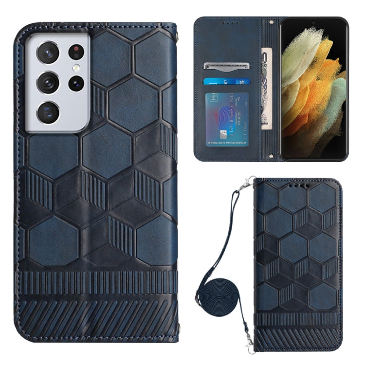 Crossbody Football Texture Magnetic PU Phone Case, For Samsung Galaxy S21 Ultra 5G, For Samsung Galaxy S22 5G, For Samsung Galaxy S22+ 5G, For Samsung Galaxy S22 Ultra 5G