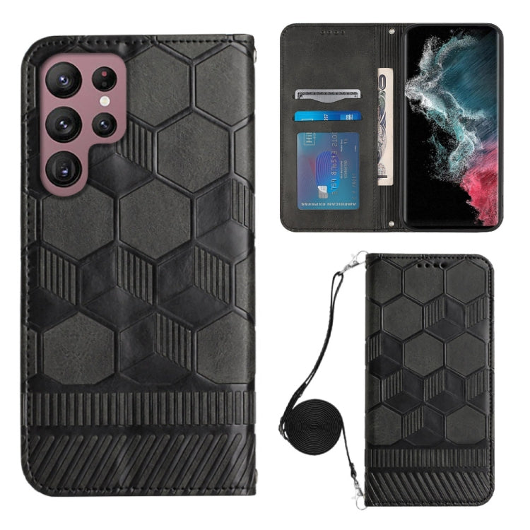 Crossbody Football Texture Magnetic PU Phone Case, For Samsung Galaxy S21 Ultra 5G, For Samsung Galaxy S22 5G, For Samsung Galaxy S22+ 5G, For Samsung Galaxy S22 Ultra 5G