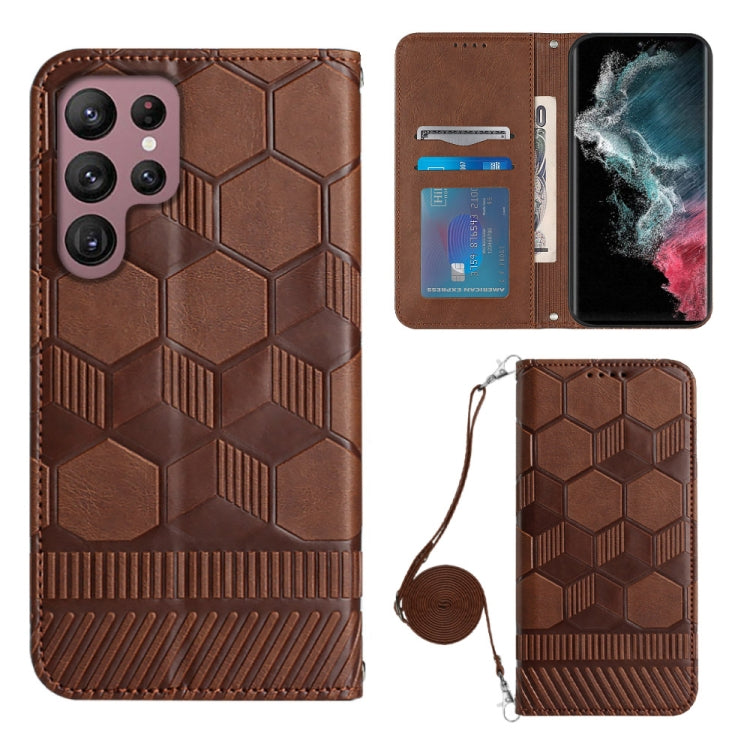 Crossbody Football Texture Magnetic PU Phone Case, For Samsung Galaxy S21 Ultra 5G, For Samsung Galaxy S22 5G, For Samsung Galaxy S22+ 5G, For Samsung Galaxy S22 Ultra 5G
