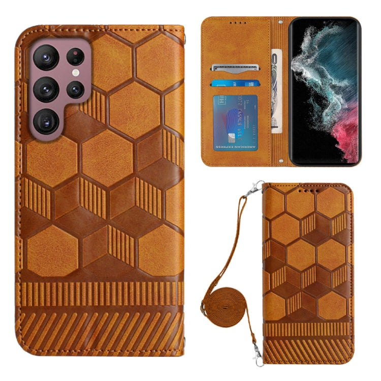 Crossbody Football Texture Magnetic PU Phone Case, For Samsung Galaxy S21 Ultra 5G, For Samsung Galaxy S22 5G, For Samsung Galaxy S22+ 5G, For Samsung Galaxy S22 Ultra 5G