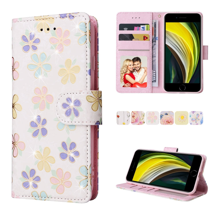 Bronzing Painting RFID Leather Case, For iPhone X / XS, For iPhone 7 Plus / 8 Plus, For iPhone SE 2022 / SE 2020 / 7 / 8