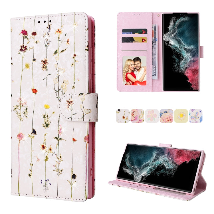Bronzing Painting RFID Leather Case, For Samsung Galaxy S22 Ultra, For Samsung Galaxy S22 Plus, For Samsung Galaxy S22, For Samsung Galaxy S21 Ultra, For Samsung Galaxy S21 Plus, For Samsung Galaxy S21 FE 5G, For Samsung Galaxy S21 5G                  ...