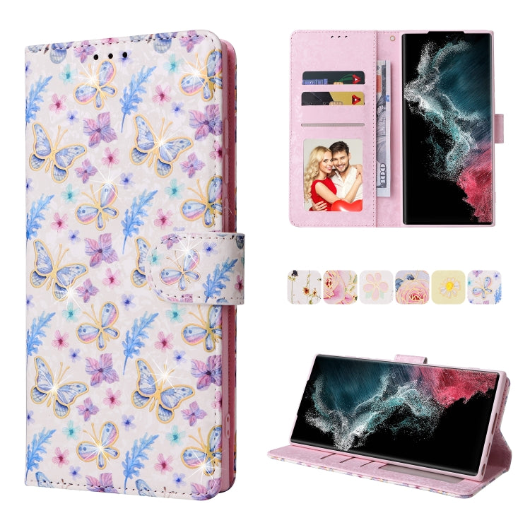 Bronzing Painting RFID Leather Case, For Samsung Galaxy S22 Ultra, For Samsung Galaxy S22 Plus, For Samsung Galaxy S22, For Samsung Galaxy S21 Ultra, For Samsung Galaxy S21 Plus, For Samsung Galaxy S21 FE 5G, For Samsung Galaxy S21 5G                  ...