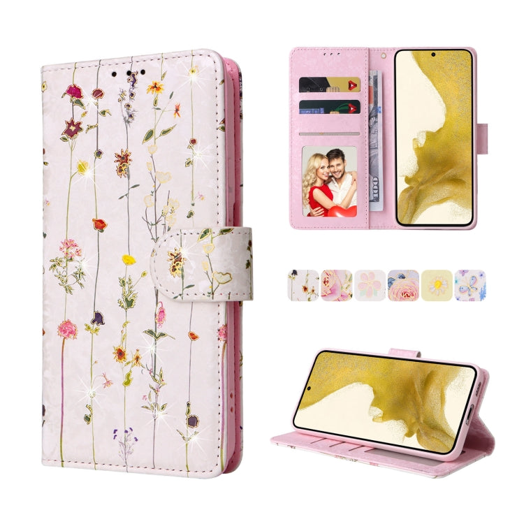 Bronzing Painting RFID Leather Case, For Samsung Galaxy S22 Ultra, For Samsung Galaxy S22 Plus, For Samsung Galaxy S22, For Samsung Galaxy S21 Ultra, For Samsung Galaxy S21 Plus, For Samsung Galaxy S21 FE 5G, For Samsung Galaxy S21 5G                  ...
