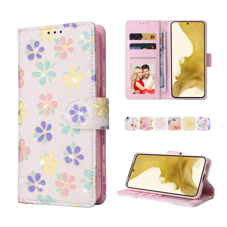 Bronzing Painting RFID Leather Case, For Samsung Galaxy S22 Ultra, For Samsung Galaxy S22 Plus, For Samsung Galaxy S22, For Samsung Galaxy S21 Ultra, For Samsung Galaxy S21 Plus, For Samsung Galaxy S21 FE 5G, For Samsung Galaxy S21 5G                  ...
