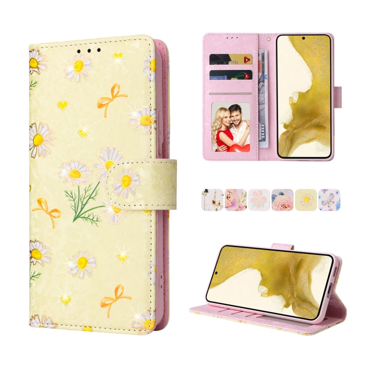 Bronzing Painting RFID Leather Case, For Samsung Galaxy S22 Ultra, For Samsung Galaxy S22 Plus, For Samsung Galaxy S22, For Samsung Galaxy S21 Ultra, For Samsung Galaxy S21 Plus, For Samsung Galaxy S21 FE 5G, For Samsung Galaxy S21 5G                  ...