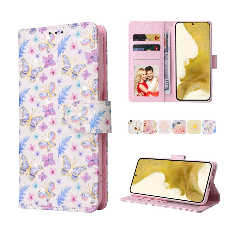Bronzing Painting RFID Leather Case, For Samsung Galaxy S22 Ultra, For Samsung Galaxy S22 Plus, For Samsung Galaxy S22, For Samsung Galaxy S21 Ultra, For Samsung Galaxy S21 Plus, For Samsung Galaxy S21 FE 5G, For Samsung Galaxy S21 5G                  ...