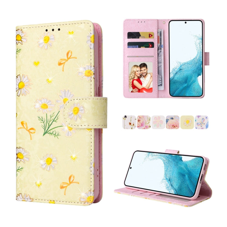Bronzing Painting RFID Leather Case, For Samsung Galaxy S22 Ultra, For Samsung Galaxy S22 Plus, For Samsung Galaxy S22, For Samsung Galaxy S21 Ultra, For Samsung Galaxy S21 Plus, For Samsung Galaxy S21 FE 5G, For Samsung Galaxy S21 5G                  ...