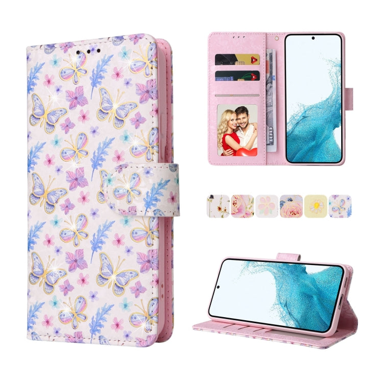 Bronzing Painting RFID Leather Case, For Samsung Galaxy S22 Ultra, For Samsung Galaxy S22 Plus, For Samsung Galaxy S22, For Samsung Galaxy S21 Ultra, For Samsung Galaxy S21 Plus, For Samsung Galaxy S21 FE 5G, For Samsung Galaxy S21 5G                  ...
