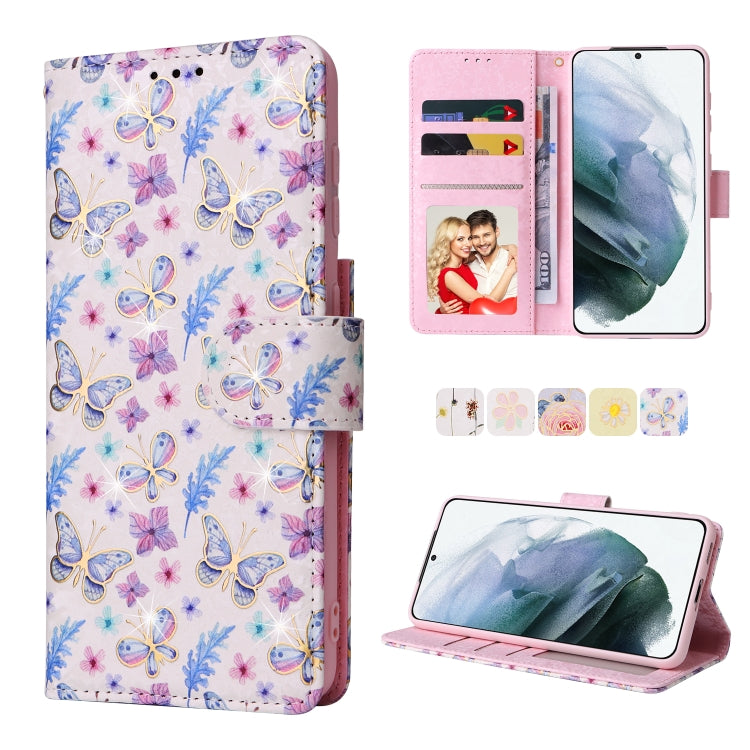 Bronzing Painting RFID Leather Case, For Samsung Galaxy S22 Ultra, For Samsung Galaxy S22 Plus, For Samsung Galaxy S22, For Samsung Galaxy S21 Ultra, For Samsung Galaxy S21 Plus, For Samsung Galaxy S21 FE 5G, For Samsung Galaxy S21 5G                  ...