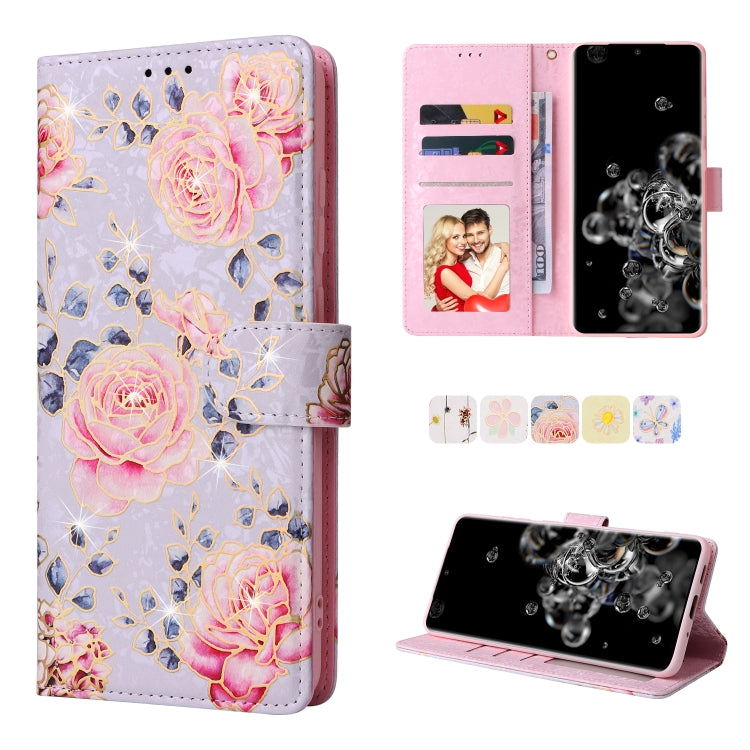 Bronzing Painting RFID Leather Case, For Samsung Galaxy S22 Ultra, For Samsung Galaxy S22 Plus, For Samsung Galaxy S22, For Samsung Galaxy S21 Ultra, For Samsung Galaxy S21 Plus, For Samsung Galaxy S21 FE 5G, For Samsung Galaxy S21 5G                  ...