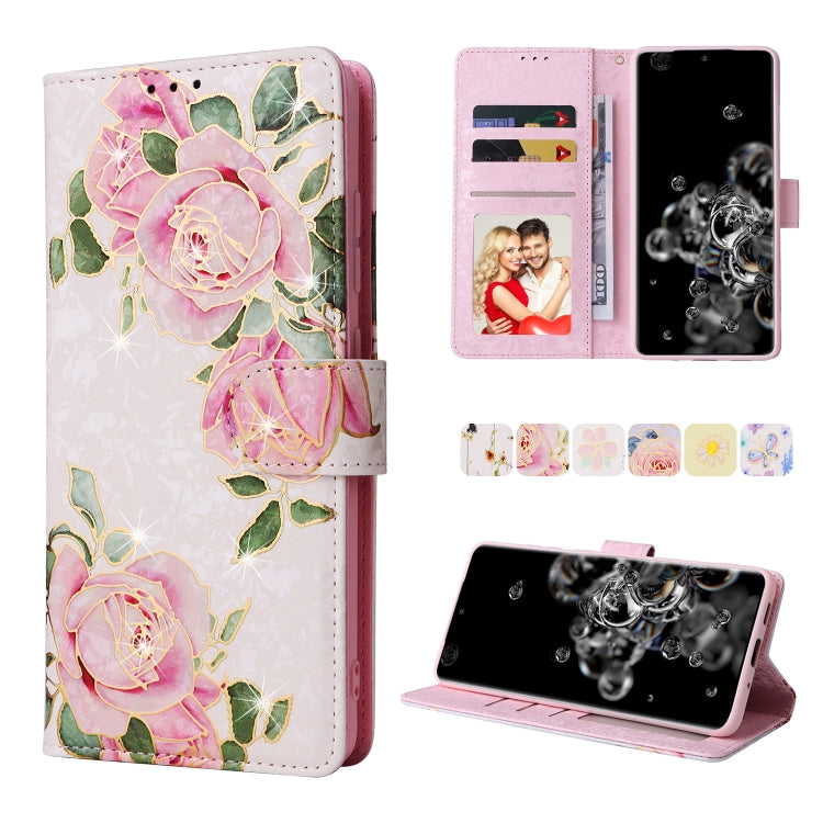 Bronzing Painting RFID Leather Case, For Samsung Galaxy S22 Ultra, For Samsung Galaxy S22 Plus, For Samsung Galaxy S22, For Samsung Galaxy S21 Ultra, For Samsung Galaxy S21 Plus, For Samsung Galaxy S21 FE 5G, For Samsung Galaxy S21 5G                  ...