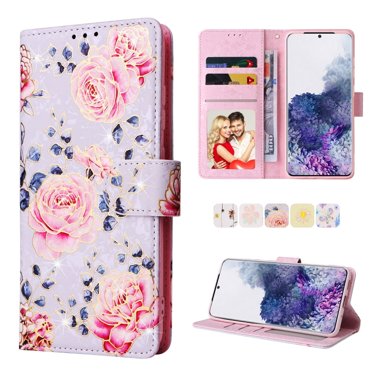 Bronzing Painting RFID Leather Case, For Samsung Galaxy S20 Plus, For Samsung Galaxy S20 FE, For Samsung Galaxy S20, For Samsung Galaxy S10 Plus, For Samsung Galaxy S10, For Samsung Galaxy S9 Plus, For Samsung Galaxy S9, For Samsung Galaxy S8