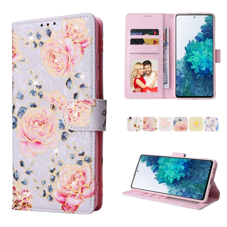 Bronzing Painting RFID Leather Case, For Samsung Galaxy S20 Plus, For Samsung Galaxy S20 FE, For Samsung Galaxy S20, For Samsung Galaxy S10 Plus, For Samsung Galaxy S10, For Samsung Galaxy S9 Plus, For Samsung Galaxy S9, For Samsung Galaxy S8