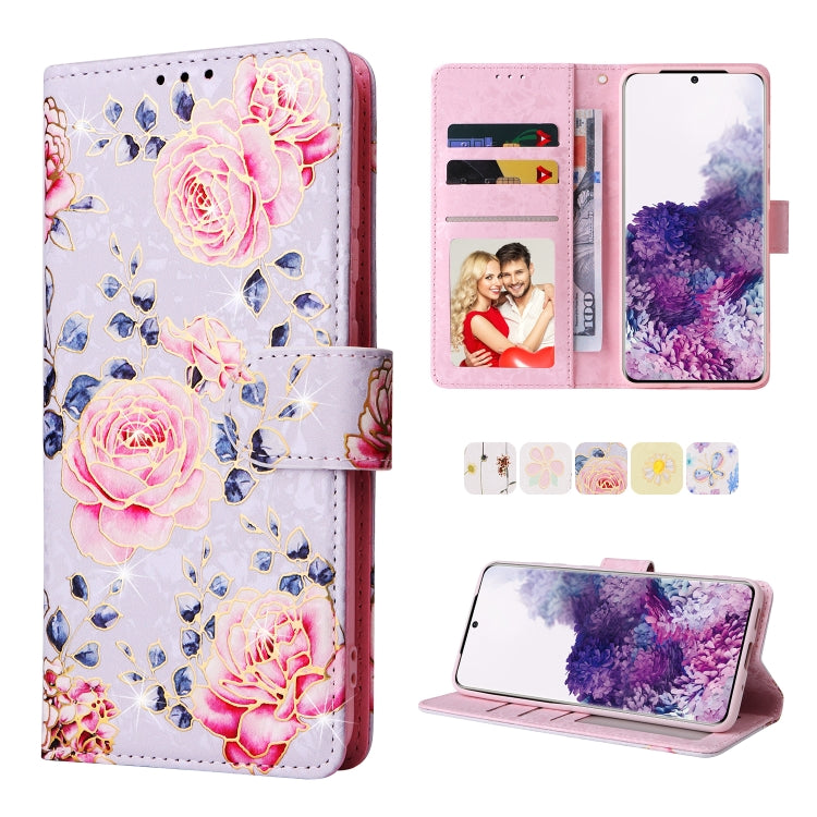 Bronzing Painting RFID Leather Case, For Samsung Galaxy S20 Plus, For Samsung Galaxy S20 FE, For Samsung Galaxy S20, For Samsung Galaxy S10 Plus, For Samsung Galaxy S10, For Samsung Galaxy S9 Plus, For Samsung Galaxy S9, For Samsung Galaxy S8