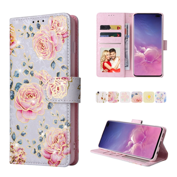 Bronzing Painting RFID Leather Case, For Samsung Galaxy S20 Plus, For Samsung Galaxy S20 FE, For Samsung Galaxy S20, For Samsung Galaxy S10 Plus, For Samsung Galaxy S10, For Samsung Galaxy S9 Plus, For Samsung Galaxy S9, For Samsung Galaxy S8
