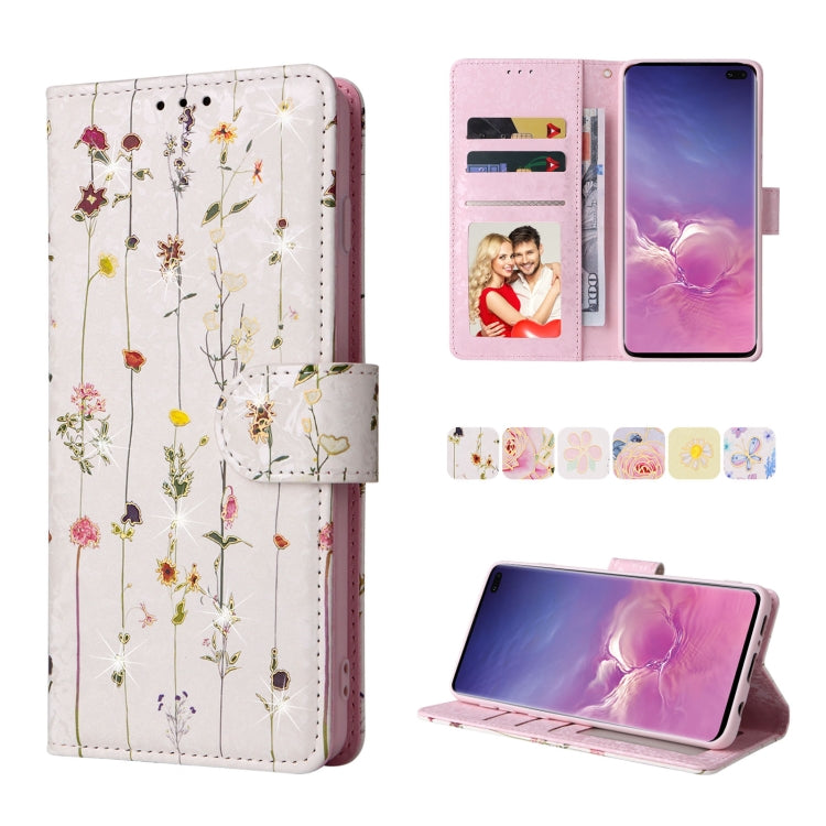 Bronzing Painting RFID Leather Case, For Samsung Galaxy S20 Plus, For Samsung Galaxy S20 FE, For Samsung Galaxy S20, For Samsung Galaxy S10 Plus, For Samsung Galaxy S10, For Samsung Galaxy S9 Plus, For Samsung Galaxy S9, For Samsung Galaxy S8