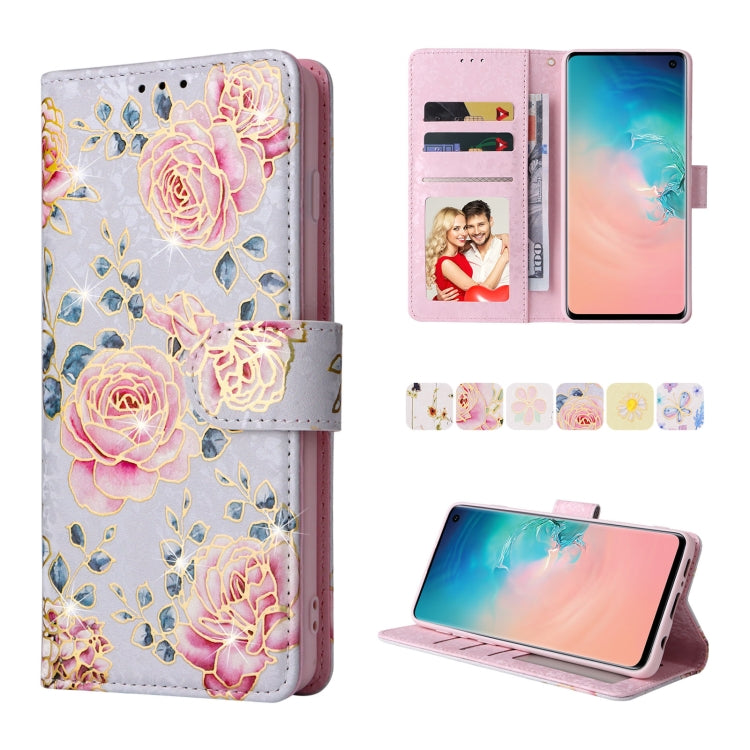 Bronzing Painting RFID Leather Case, For Samsung Galaxy S20 Plus, For Samsung Galaxy S20 FE, For Samsung Galaxy S20, For Samsung Galaxy S10 Plus, For Samsung Galaxy S10, For Samsung Galaxy S9 Plus, For Samsung Galaxy S9, For Samsung Galaxy S8