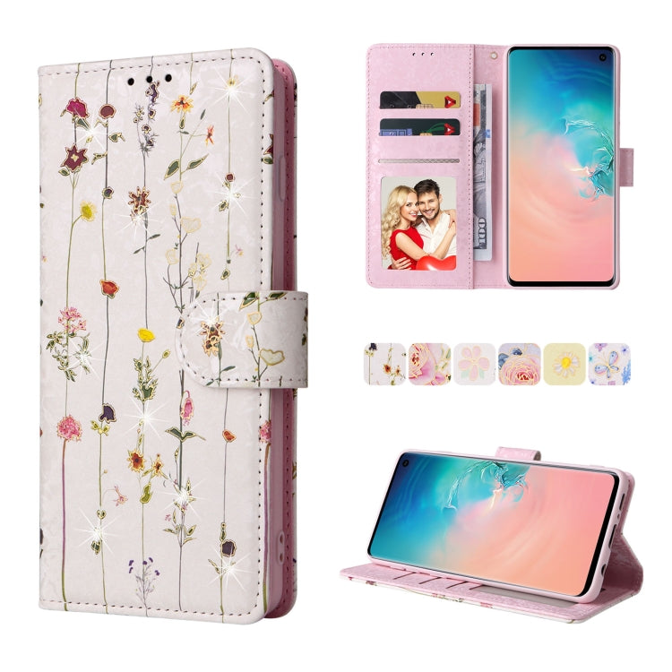 Bronzing Painting RFID Leather Case, For Samsung Galaxy S20 Plus, For Samsung Galaxy S20 FE, For Samsung Galaxy S20, For Samsung Galaxy S10 Plus, For Samsung Galaxy S10, For Samsung Galaxy S9 Plus, For Samsung Galaxy S9, For Samsung Galaxy S8