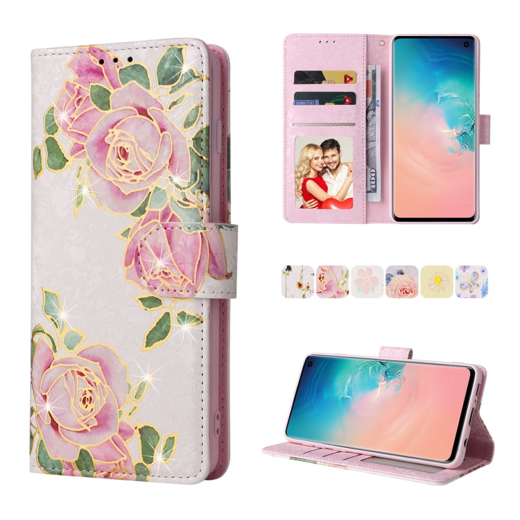 Bronzing Painting RFID Leather Case, For Samsung Galaxy S20 Plus, For Samsung Galaxy S20 FE, For Samsung Galaxy S20, For Samsung Galaxy S10 Plus, For Samsung Galaxy S10, For Samsung Galaxy S9 Plus, For Samsung Galaxy S9, For Samsung Galaxy S8