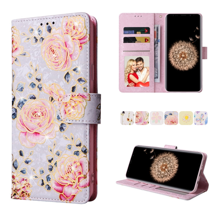 Bronzing Painting RFID Leather Case, For Samsung Galaxy S20 Plus, For Samsung Galaxy S20 FE, For Samsung Galaxy S20, For Samsung Galaxy S10 Plus, For Samsung Galaxy S10, For Samsung Galaxy S9 Plus, For Samsung Galaxy S9, For Samsung Galaxy S8