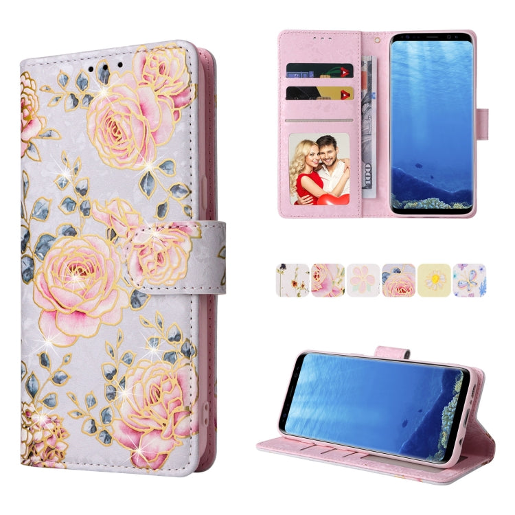 Bronzing Painting RFID Leather Case, For Samsung Galaxy S20 Plus, For Samsung Galaxy S20 FE, For Samsung Galaxy S20, For Samsung Galaxy S10 Plus, For Samsung Galaxy S10, For Samsung Galaxy S9 Plus, For Samsung Galaxy S9, For Samsung Galaxy S8