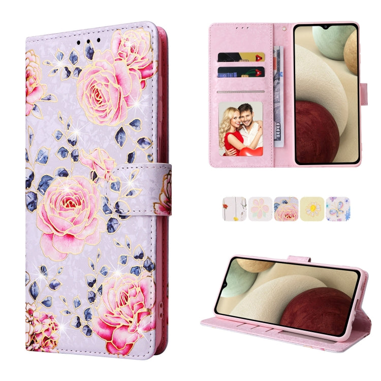 Bronzing Painting RFID Leather Case, For Samsung Galaxy A13 4G / 5G, For Samsung Galaxy A12, For Samsung Galaxy S8 Plus