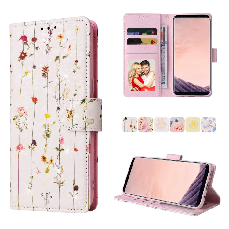 Bronzing Painting RFID Leather Case, For Samsung Galaxy A13 4G / 5G, For Samsung Galaxy A12, For Samsung Galaxy S8 Plus