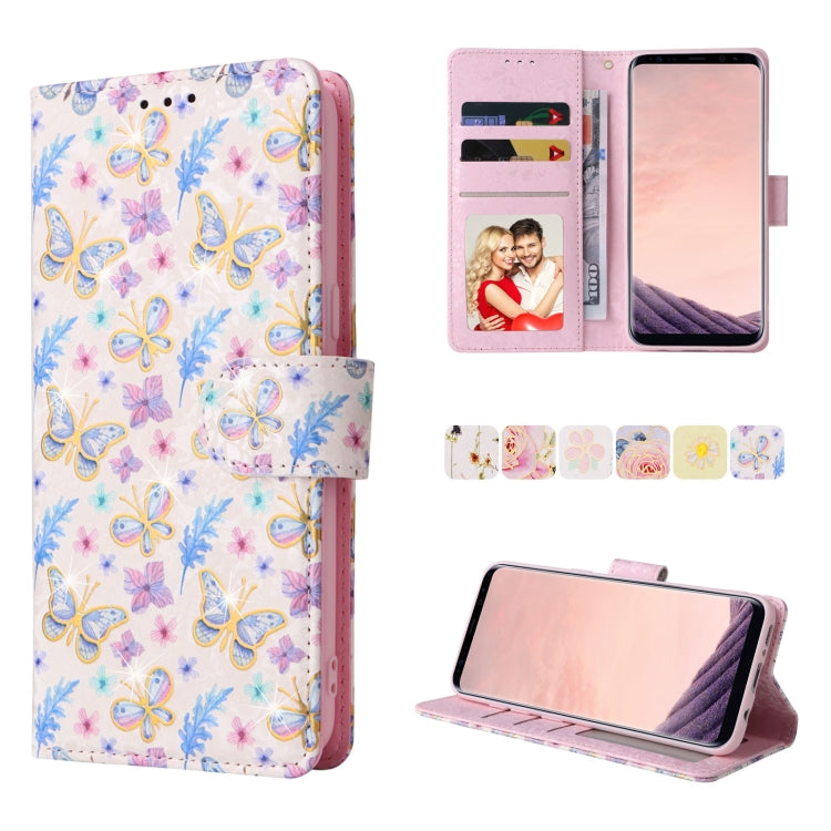 Bronzing Painting RFID Leather Case, For Samsung Galaxy A13 4G / 5G, For Samsung Galaxy A12, For Samsung Galaxy S8 Plus