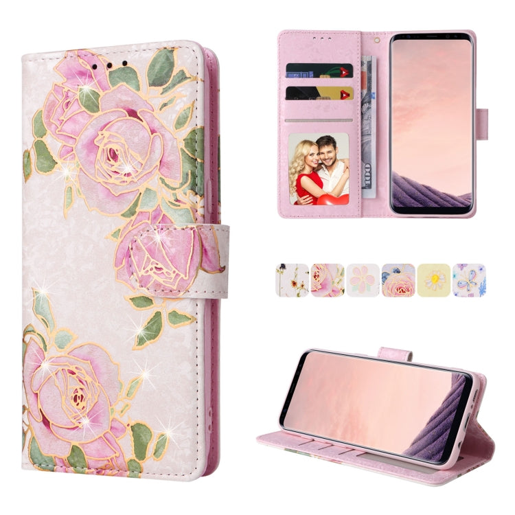 Bronzing Painting RFID Leather Case, For Samsung Galaxy A13 4G / 5G, For Samsung Galaxy A12, For Samsung Galaxy S8 Plus