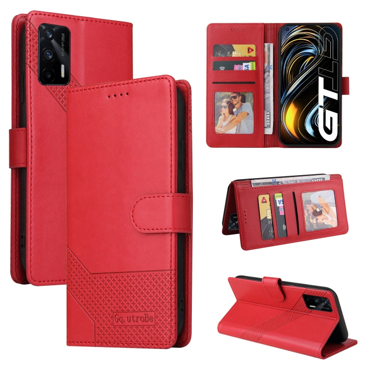 GQUTROBE Skin Feel Magnetic Leather Phone Case, For Realme GT 5G, For Realme V13 5G, For Realme X7 Pro