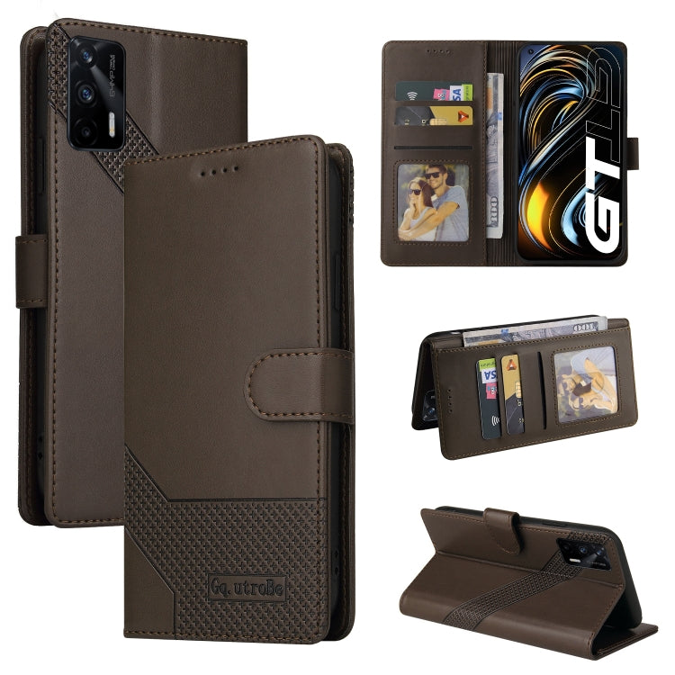 GQUTROBE Skin Feel Magnetic Leather Phone Case, For Realme GT 5G, For Realme V13 5G, For Realme X7 Pro